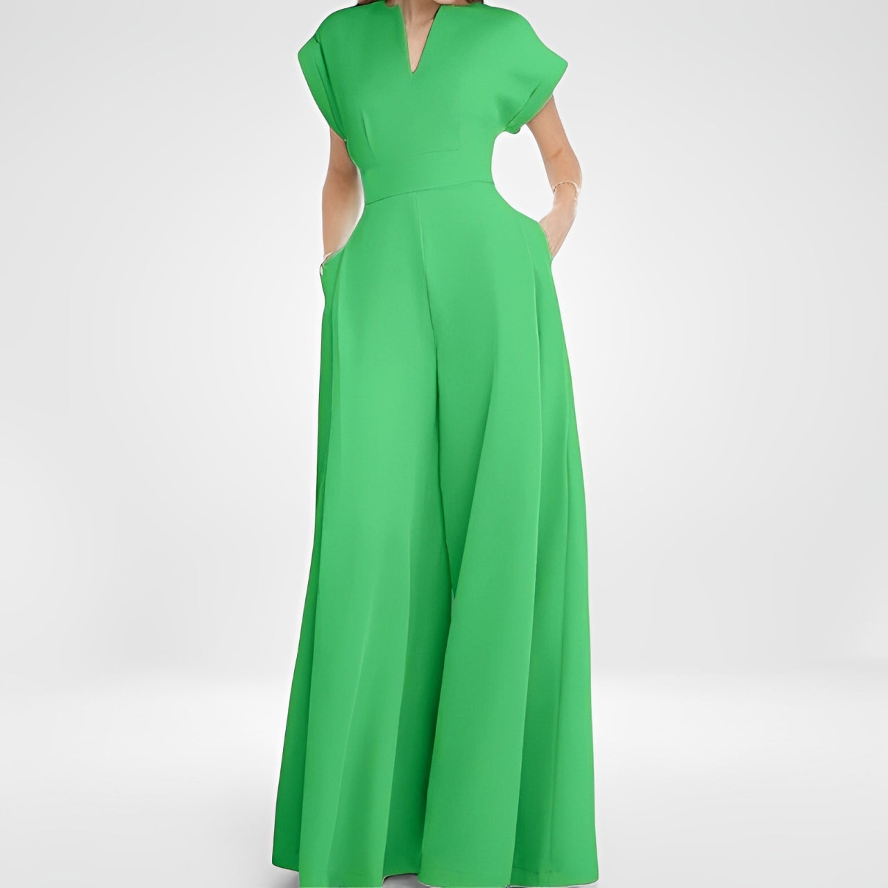 ALTHEA™ | Mono de mujer sin mangas con escote en V y pernera ancha