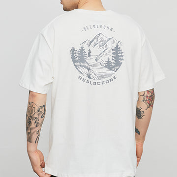 Herren T-Shirt mit Buchstaben-Print, kurzärmelig