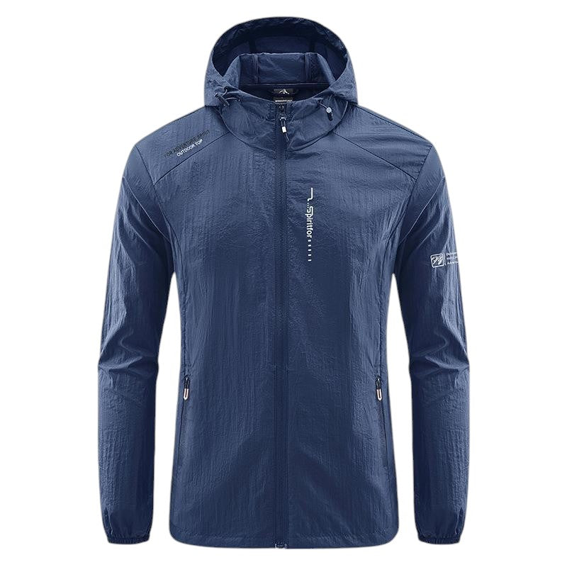 AERON™ | Chamarra cortavientos con capucha y protección UV ligera para hombre