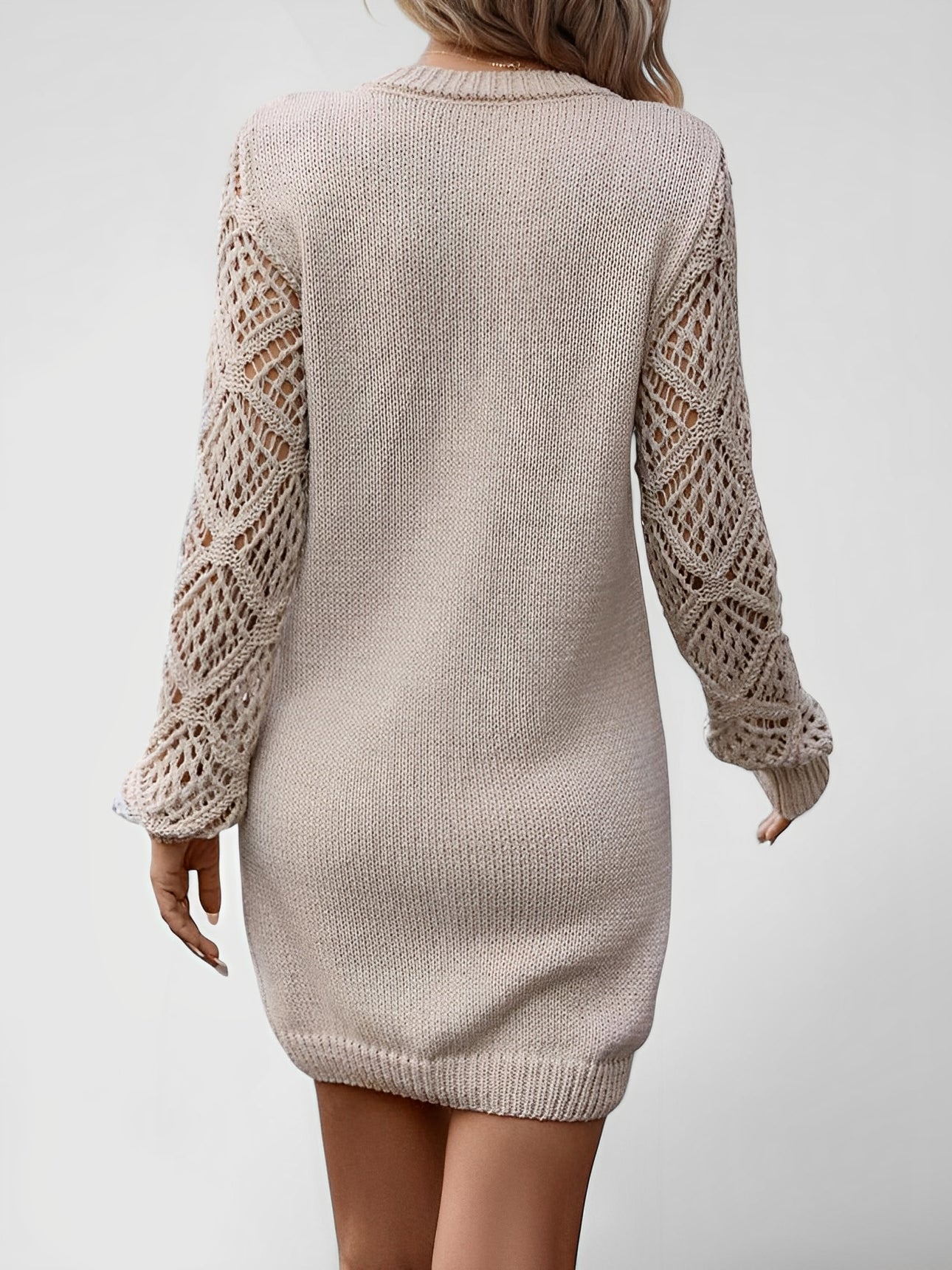 AMARA™ | Vestido de Punto con Manga Larga y Detalle de Abertura