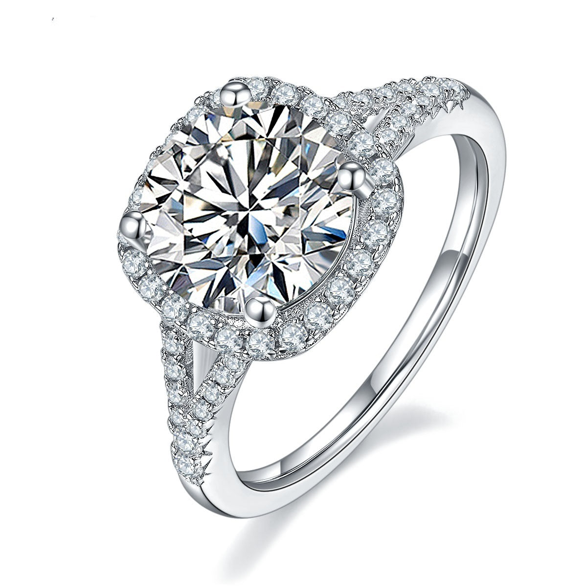 LUCENZA™ | Anillo de Moissanita en Oro Blanco y Plata 925