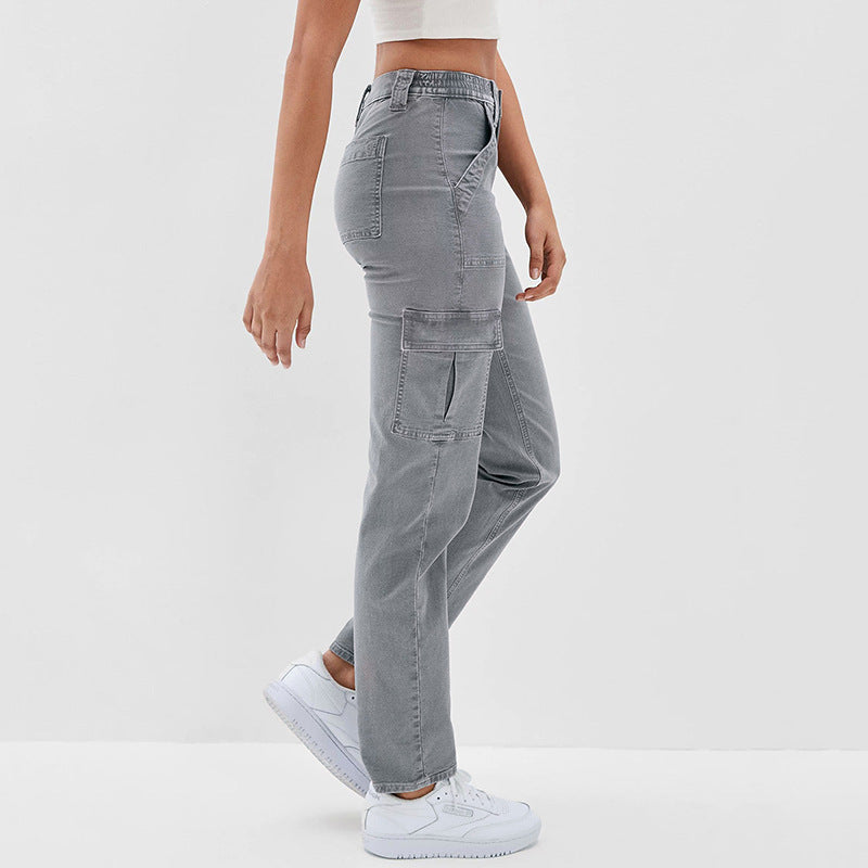 MARIS™ | High-Waist Straight Leg Cargo Jeans for Women