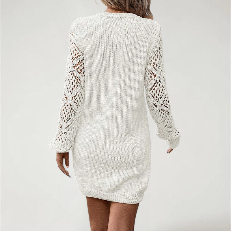 AMARA™ | Vestido de Punto con Manga Larga y Detalle de Abertura