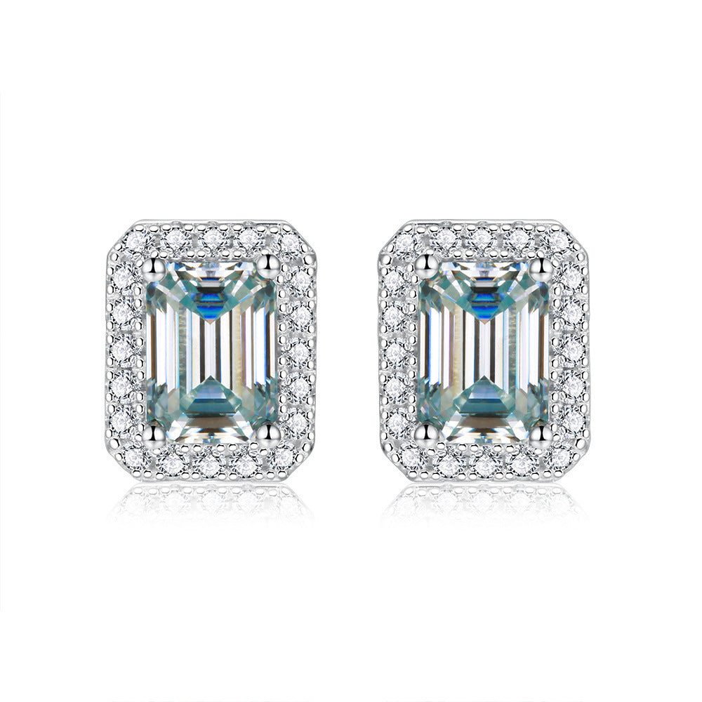 ISOLDE™ | Pendientes de Moissanita Corte Esmeralda para Mujer