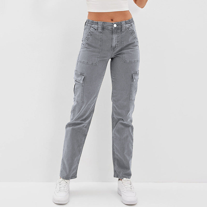 MARIS™ | High-Waist Straight Leg Cargo Jeans for Women
