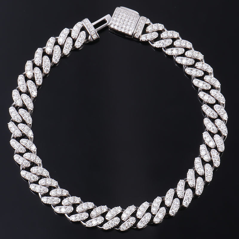ORVAN™ | Silver Moissanite Cuban Bracelet for Men Daily