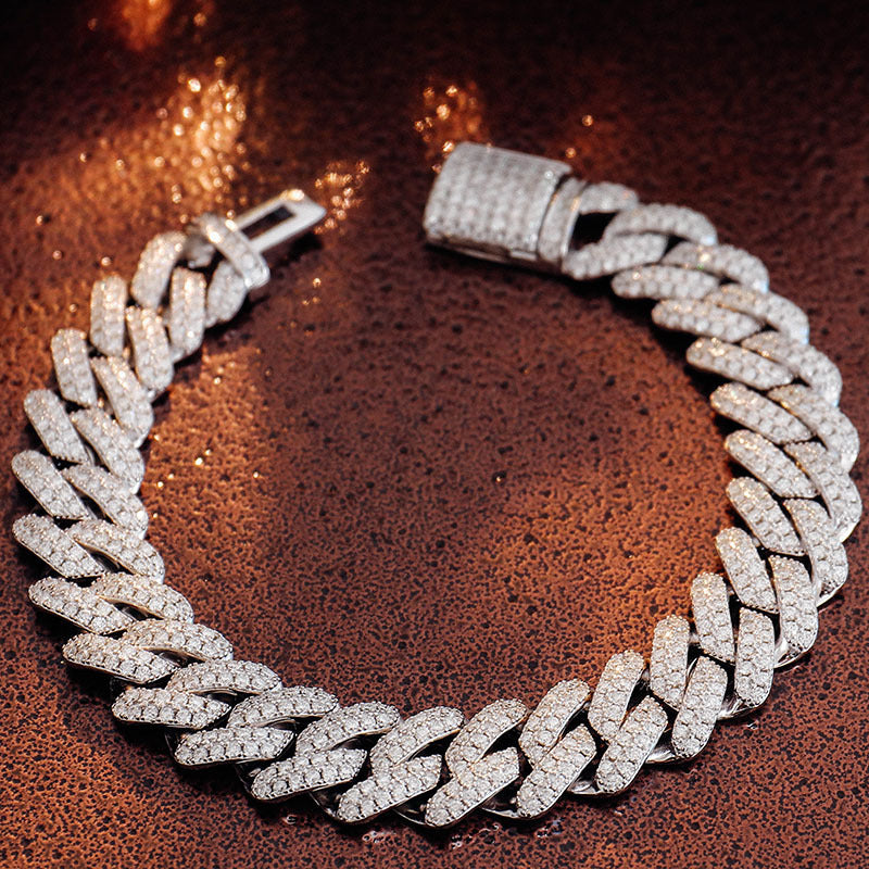ORVAN™ | Silver Moissanite Cuban Bracelet for Men Daily