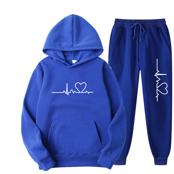 Fleece-lined Sweater Suit Autumn And Winter Heart Figure Hoodie