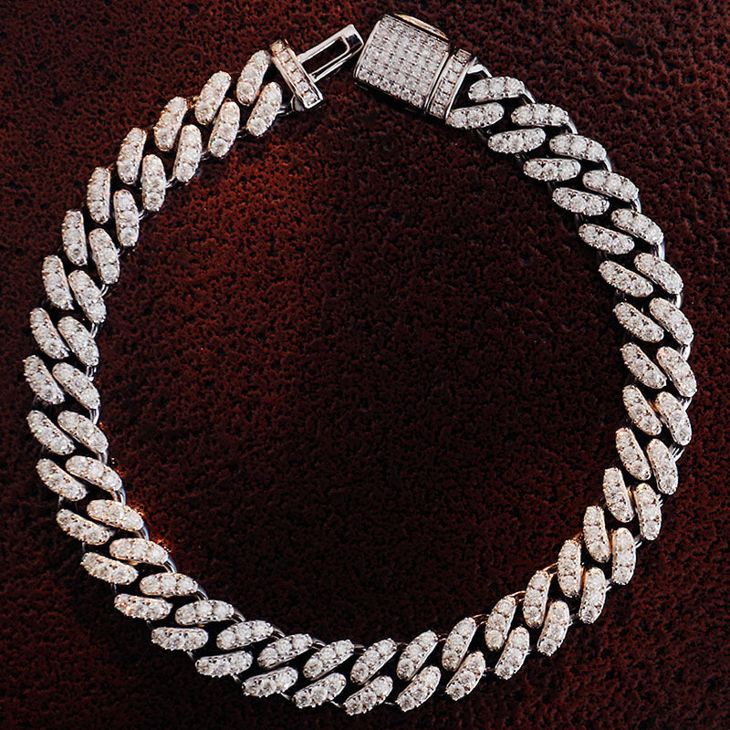ORVAN™ | Silver Moissanite Cuban Bracelet for Men Daily