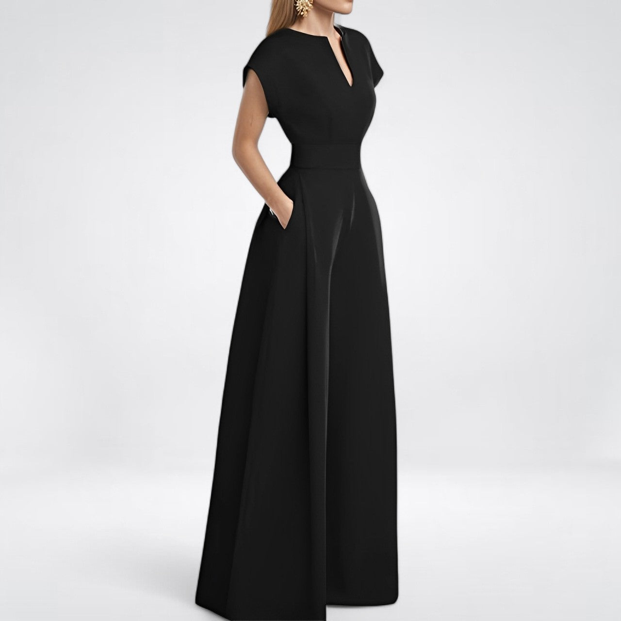 ALTHEA™ | Mono de mujer sin mangas con escote en V y pernera ancha