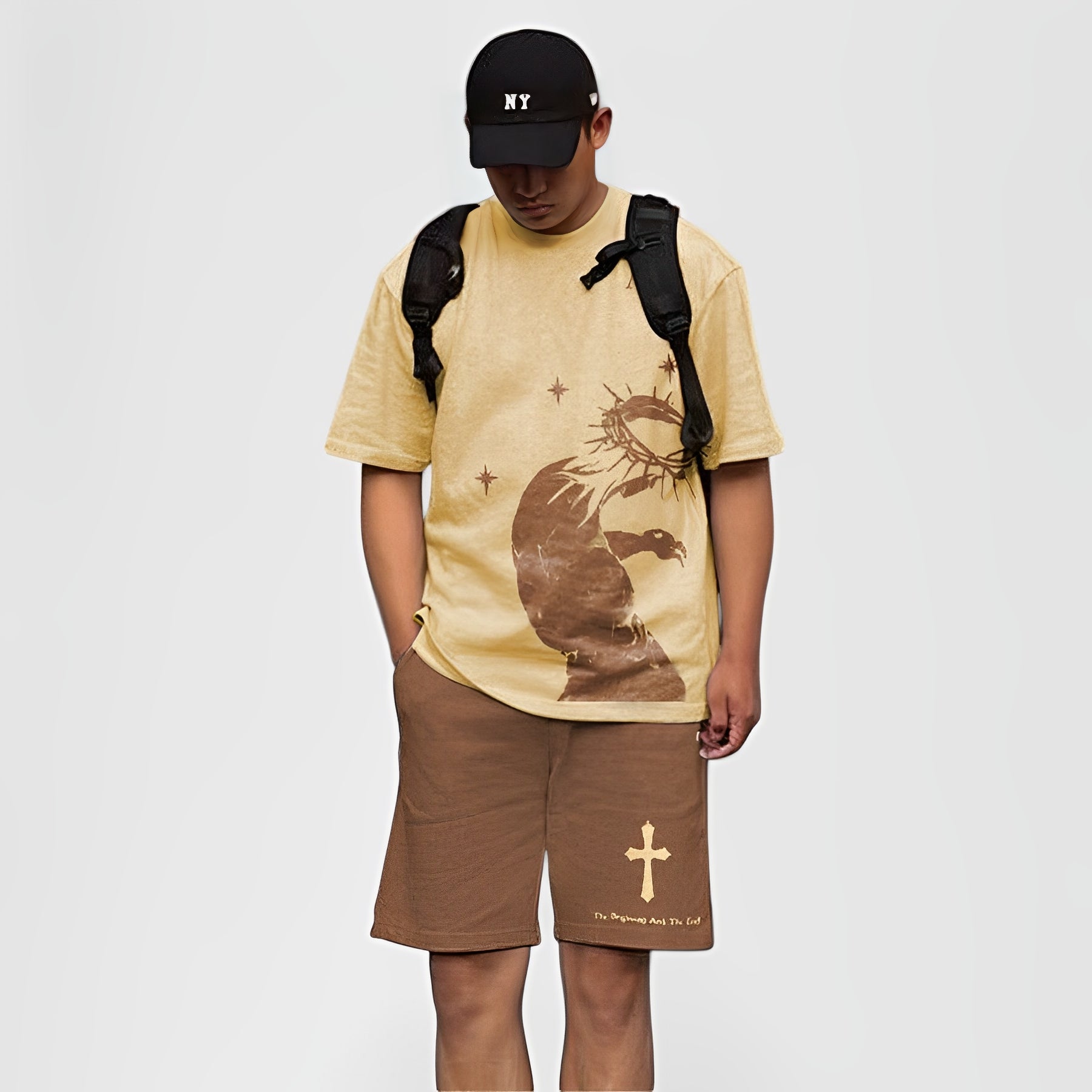 AETHON™ | Conjunto de camiseta y shorts de streetwear estampado para hombre
