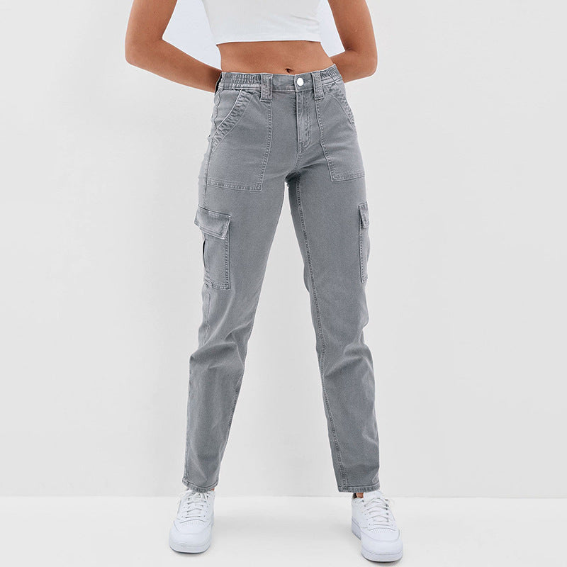 MARIS™ | High-Waist Straight Leg Cargo Jeans for Women