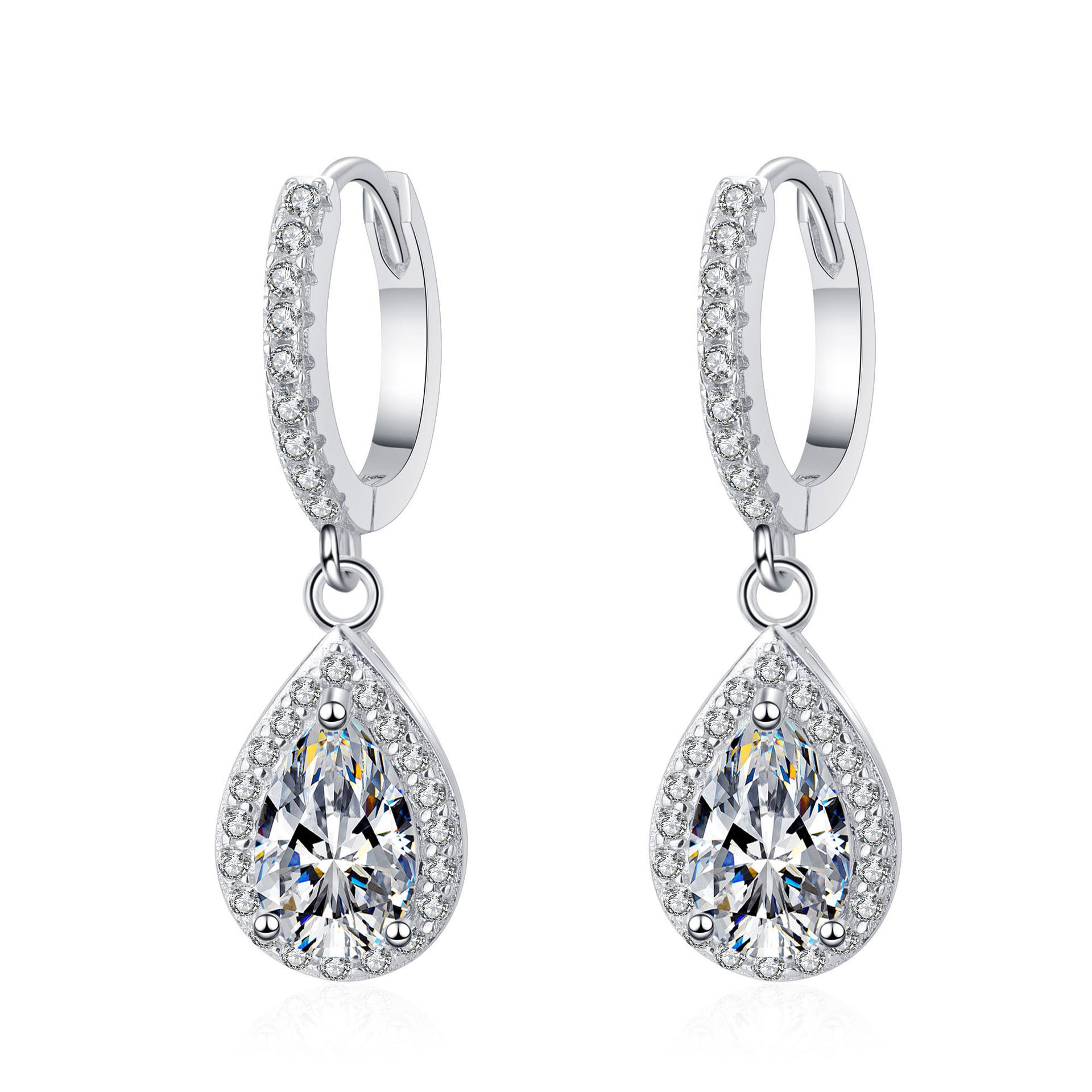 SORELLE™ | Pendientes de moissanita en forma de lágrima de plata 925