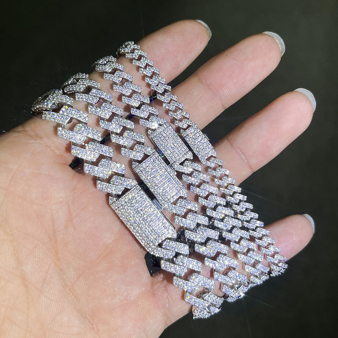 ORVAN™ | Silver Moissanite Cuban Bracelet for Men Daily