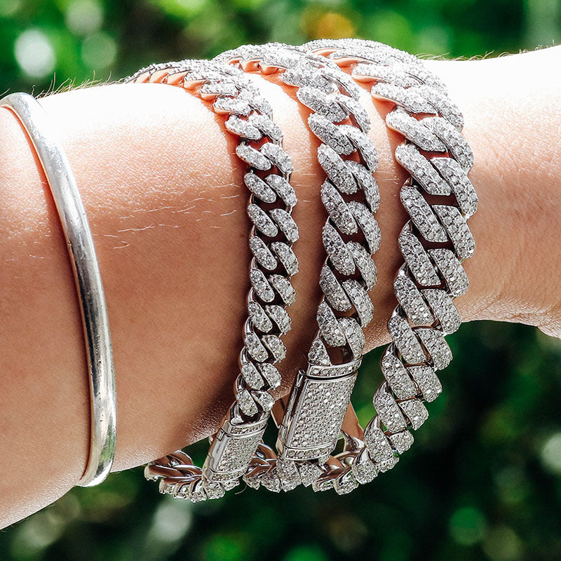 ORVAN™ | Silver Moissanite Cuban Bracelet for Men Daily