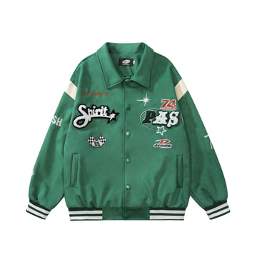 Men's Flocking Embroidered Letter Jacket