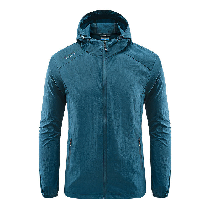 AERON™ | Chamarra cortavientos con capucha y protección UV ligera para hombre