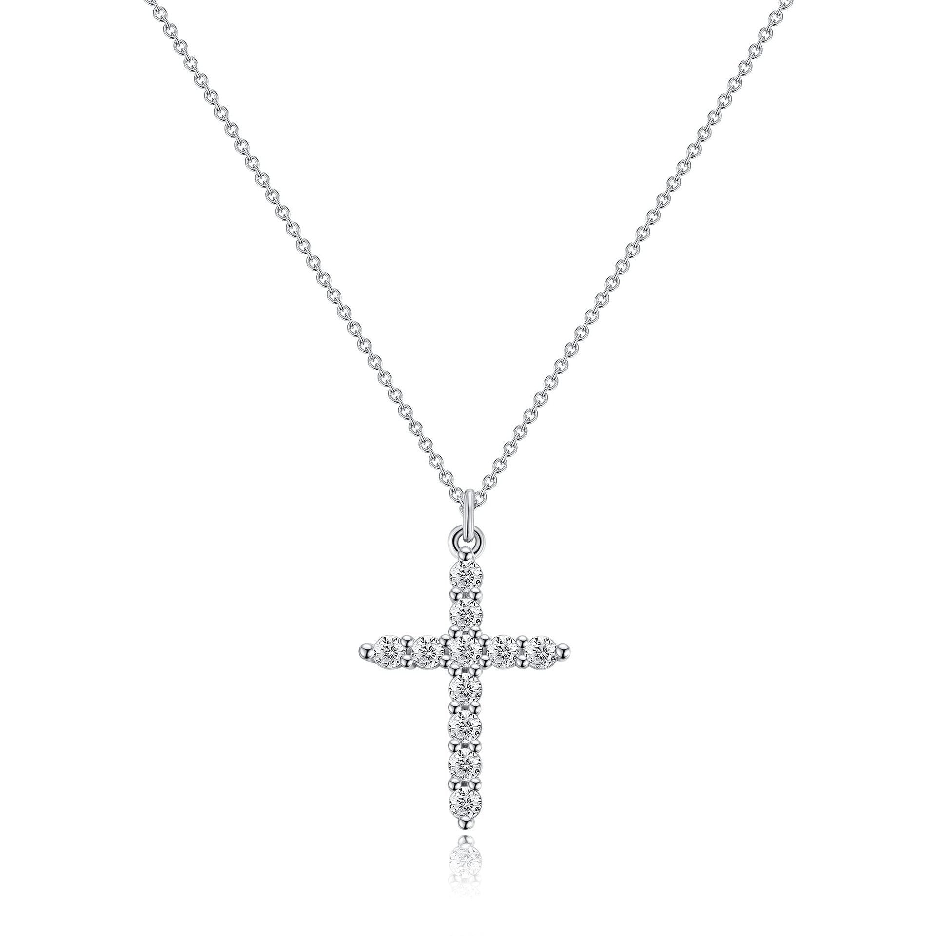 Jewelry Cross Full Diamond Crown Rotatable Necklace